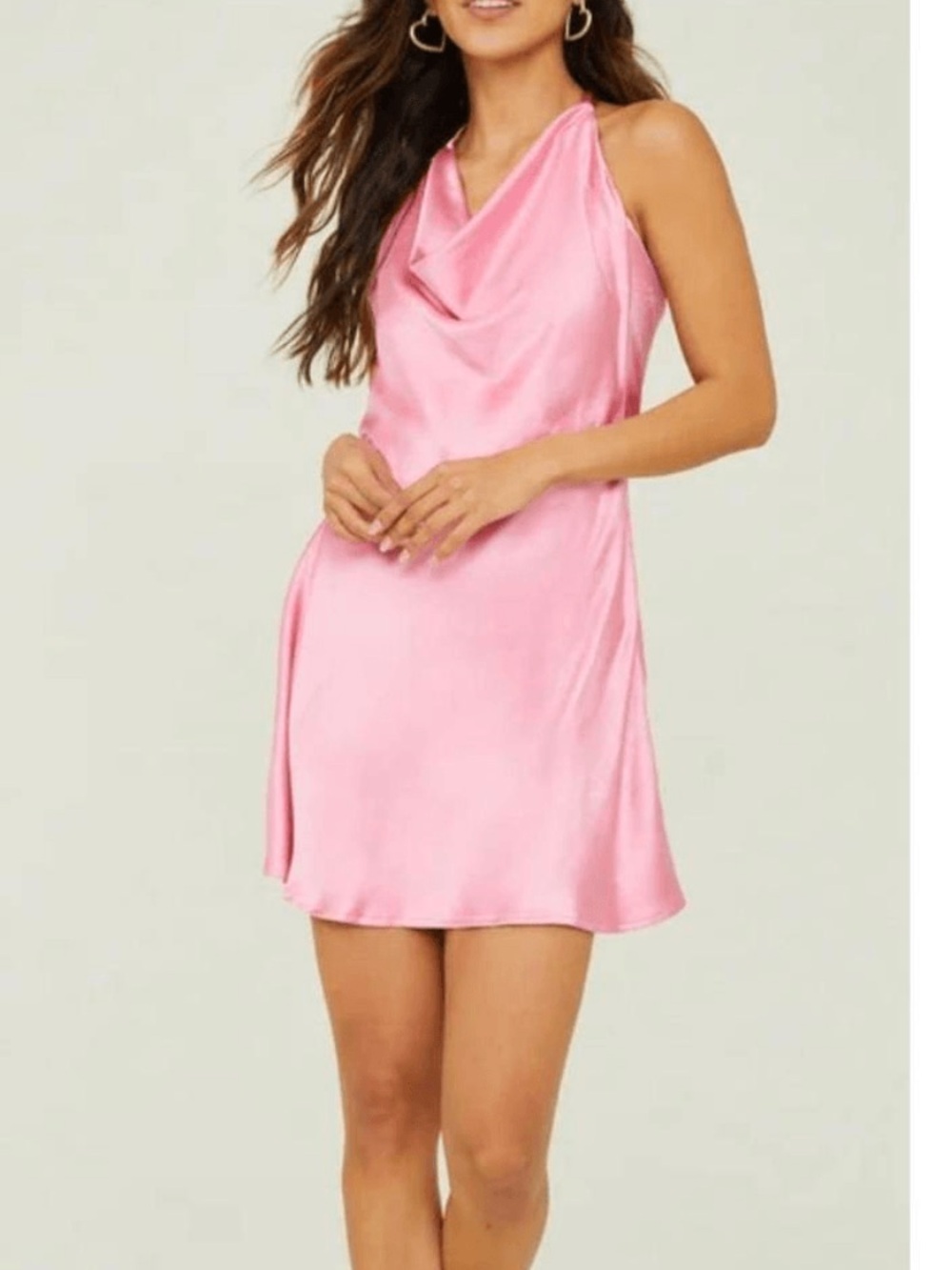 ALTARD STATE Daphne Satin Mini Dress Pink Size XL